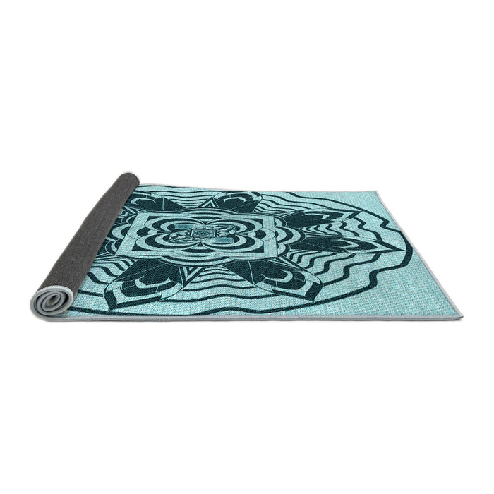 Thickness of Patterned Teal Green Rug, pat1988lblu