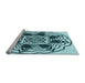 Sideview of Machine Washable Transitional Teal Green Rug, wshpat1988lblu