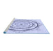 Sideview of Machine Washable Transitional Lavender Blue Rug, wshpat1989blu