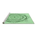 Sideview of Machine Washable Transitional Mint Green Rug, wshpat1989grn