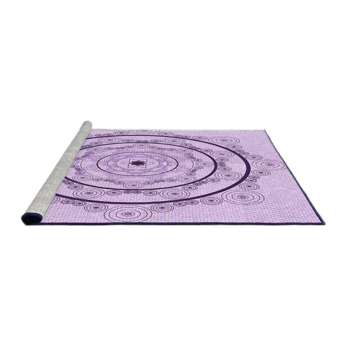 Sideview of Machine Washable Transitional Lilac Purple Rug, wshpat1989pur