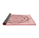 Thickness of Patterned Light Rose Pink Rug, pat1989rd