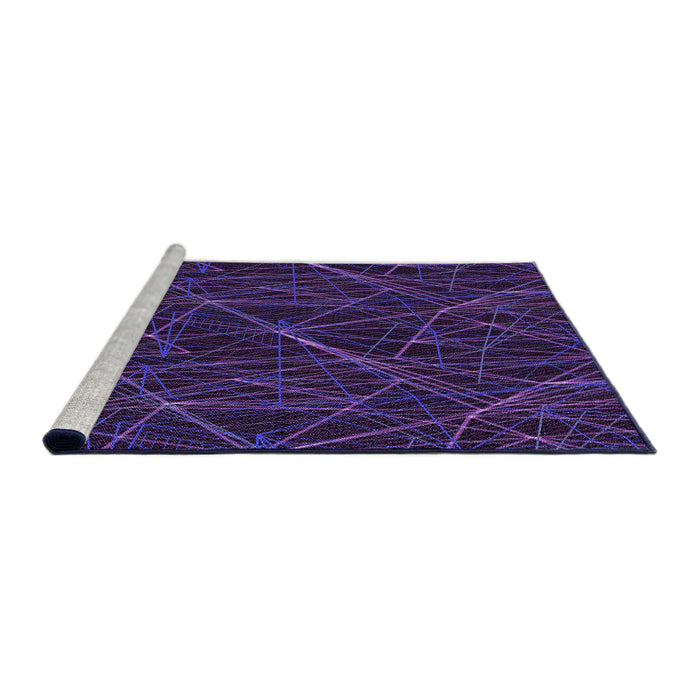 Sideview of Machine Washable Transitional Amethyst Purple Rug, wshpat199pur