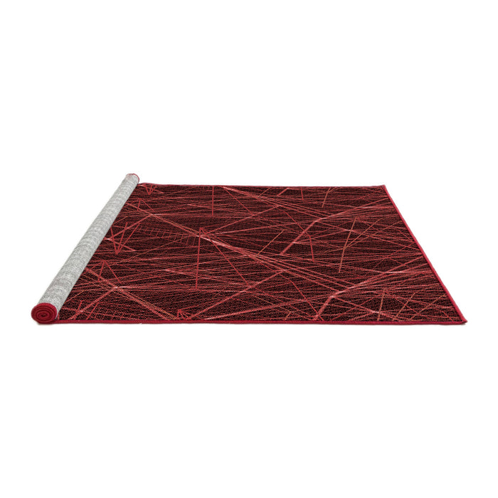 Sideview of Machine Washable Transitional Red Rug, wshpat199rd