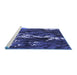 Sideview of Machine Washable Transitional Midnight Blue Rug, wshpat1990blu