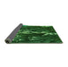 Thickness of Patterned Deep Emerald Green Rug, pat1990grn