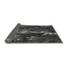 Thickness of Patterned Charcoal Black Rug, pat1990gry