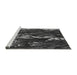 Sideview of Machine Washable Transitional Charcoal Black Rug, wshpat1990gry