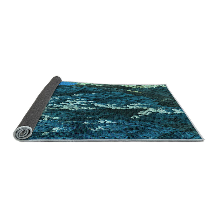 Thickness of Patterned Blue Ivy Blue Rug, pat1990lblu