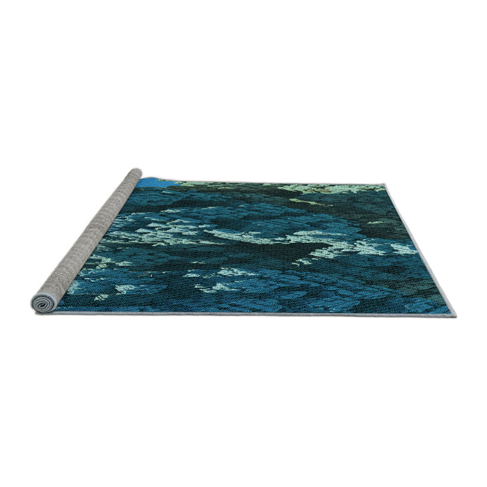 Sideview of Machine Washable Transitional Blue Ivy Blue Rug, wshpat1990lblu