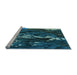 Sideview of Machine Washable Transitional Blue Ivy Blue Rug, wshpat1990lblu