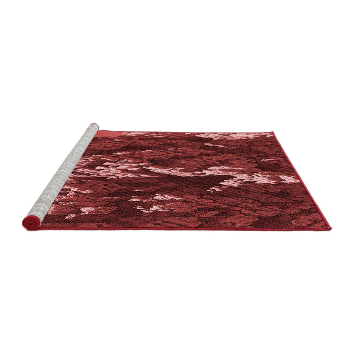 Sideview of Machine Washable Transitional Red Rug, wshpat1990rd