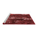 Sideview of Machine Washable Transitional Red Rug, wshpat1990rd