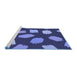 Sideview of Machine Washable Transitional Blue Rug, wshpat1991blu