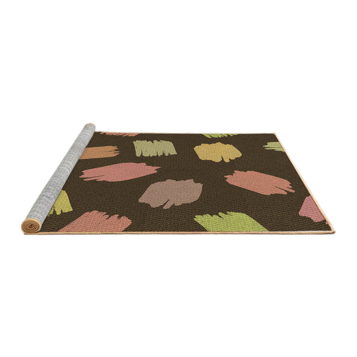 Sideview of Machine Washable Transitional Bronze Brown Rug, wshpat1991brn