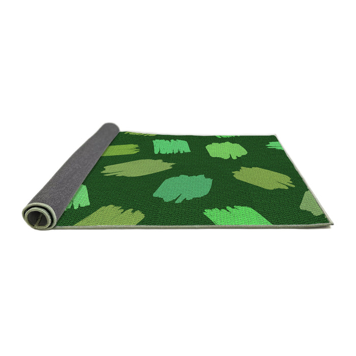 Thickness of Patterned Deep Emerald Green Rug, pat1991grn