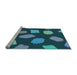 Sideview of Machine Washable Transitional Medium Teal Green Rug, wshpat1991lblu