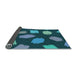 Thickness of Patterned Medium Teal Green Rug, pat1991lblu