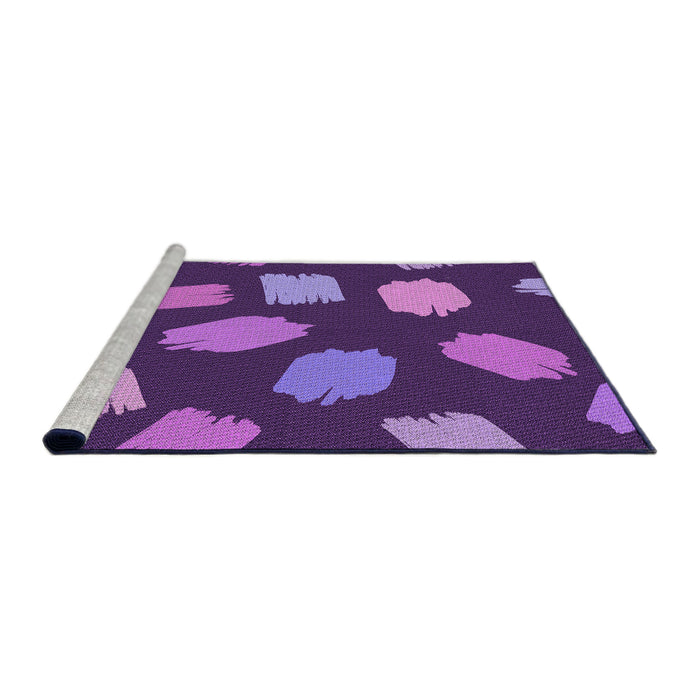 Sideview of Machine Washable Transitional Purple Rug, wshpat1991pur