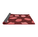 Thickness of Patterned Cranberry Red Rug, pat1991rd