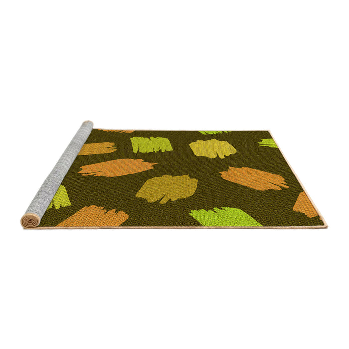 Sideview of Machine Washable Transitional Brown Rug, wshpat1991yw