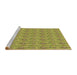 Sideview of Machine Washable Transitional Dark Yellow Green Rug, wshpat1992brn