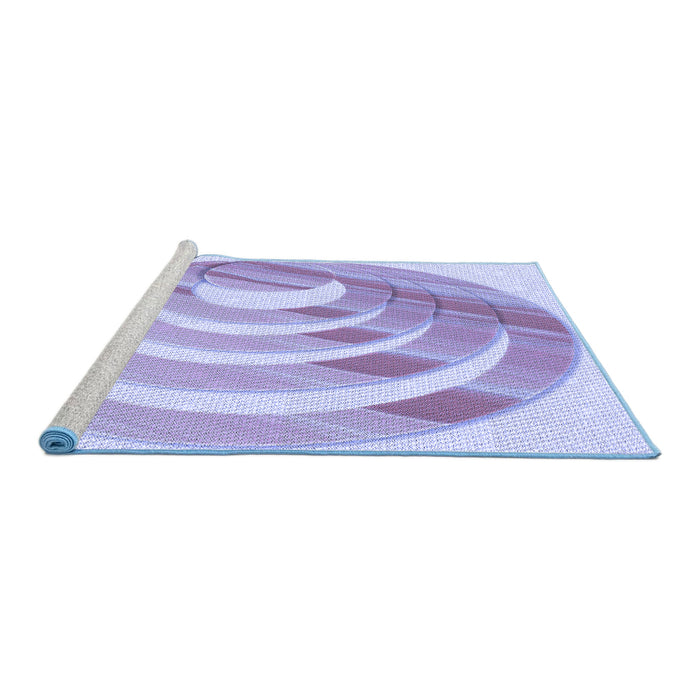 Sideview of Machine Washable Transitional Purple Rug, wshpat1994blu