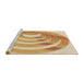 Sideview of Machine Washable Transitional Brown Gold Rug, wshpat1994brn