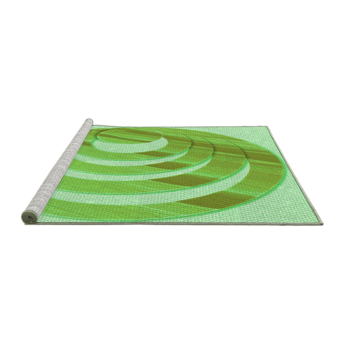 Sideview of Machine Washable Transitional Jade Green Rug, wshpat1994grn