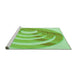 Sideview of Machine Washable Transitional Jade Green Rug, wshpat1994grn