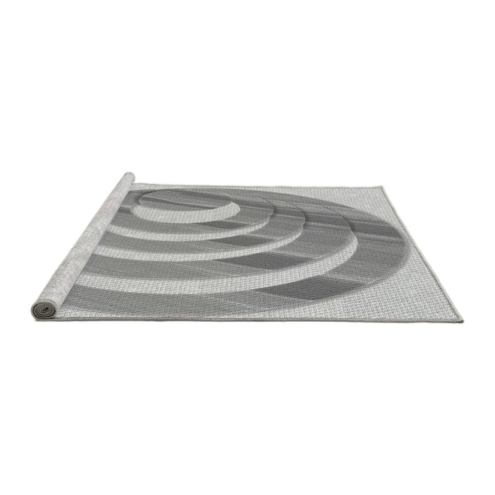 Sideview of Machine Washable Transitional Platinum Silver Gray Rug, wshpat1994gry