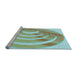 Sideview of Machine Washable Transitional Green Rug, wshpat1994lblu