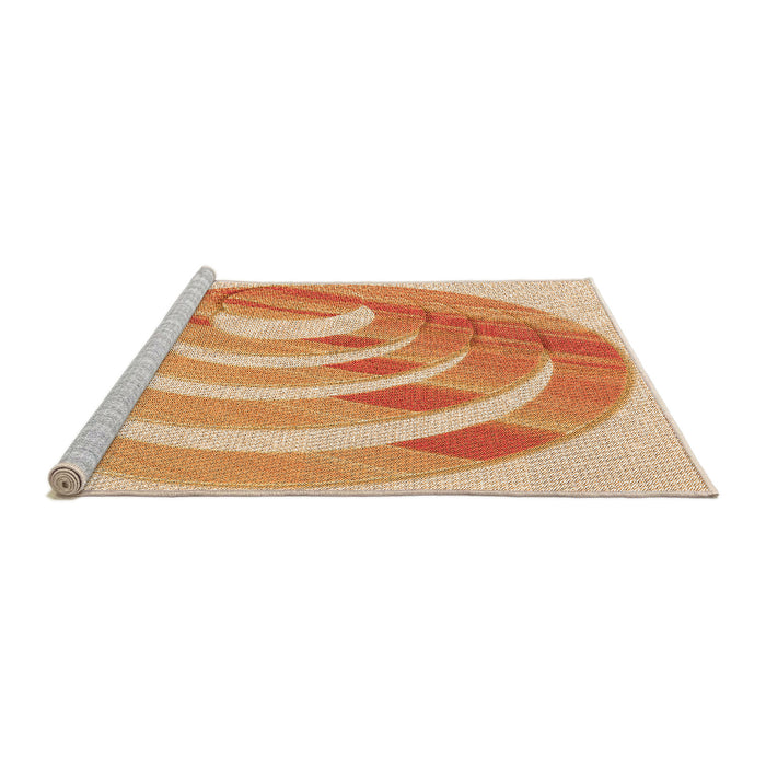 Sideview of Machine Washable Transitional Neon Orange Rug, wshpat1994org