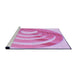 Sideview of Machine Washable Transitional Blossom Pink Rug, wshpat1994pur