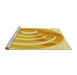 Sideview of Machine Washable Transitional Bold Yellow Rug, wshpat1994yw