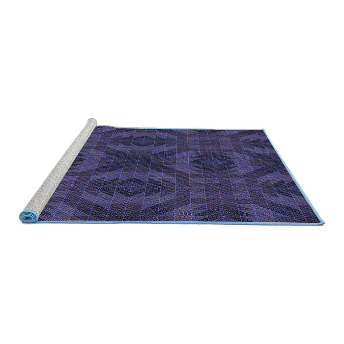 Sideview of Machine Washable Transitional Night Blue Rug, wshpat1995blu