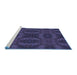 Sideview of Machine Washable Transitional Night Blue Rug, wshpat1995blu