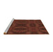 Sideview of Machine Washable Transitional Mahogany Brown Rug, wshpat1995brn