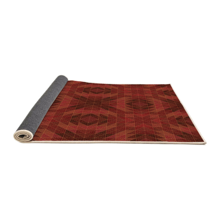 Thickness of Patterned Cranberry Red Rug, pat1995org