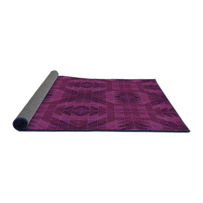 Thickness of Patterned Medium Violet Red Pink Rug, pat1995pur