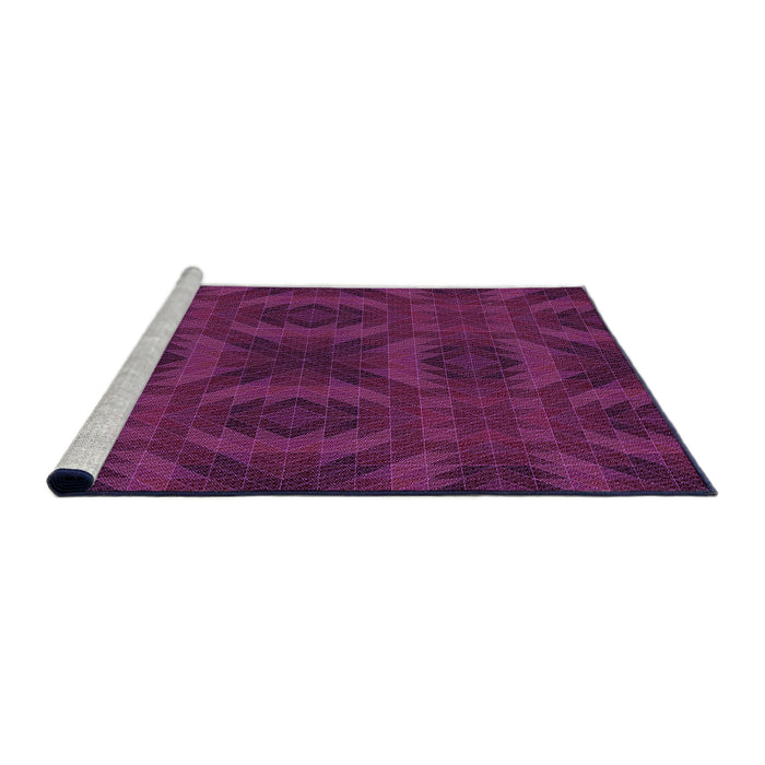 Sideview of Machine Washable Transitional Medium Violet Red Pink Rug, wshpat1995pur