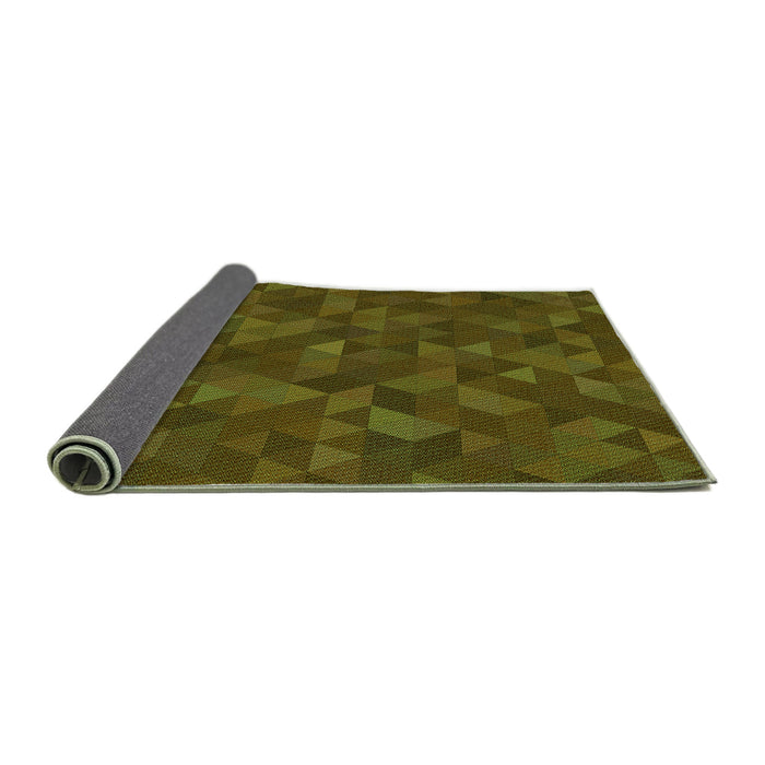 Thickness of Patterned Olive Green Rug, pat1996grn
