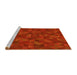 Sideview of Machine Washable Transitional Scarlet Red Rug, wshpat1996yw