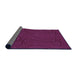 Thickness of Patterned Medium Violet Red Pink Rug, pat1997pur