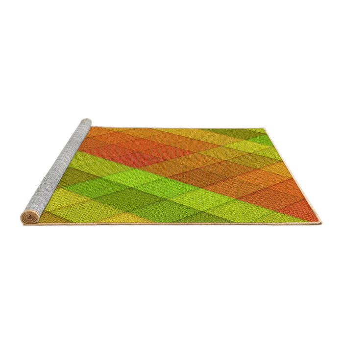 Sideview of Machine Washable Transitional Orange Red Orange Rug, wshpat1998yw