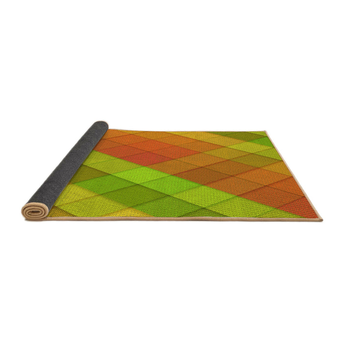 Thickness of Patterned Orange Red Orange Rug, pat1998yw