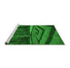 Sideview of Machine Washable Transitional Green Rug, wshpat1999grn