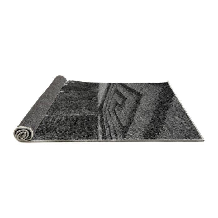 Thickness of Patterned Dark Gray Black Rug, pat1999gry