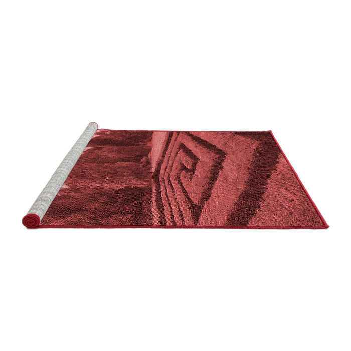Sideview of Machine Washable Transitional Red Rug, wshpat1999rd