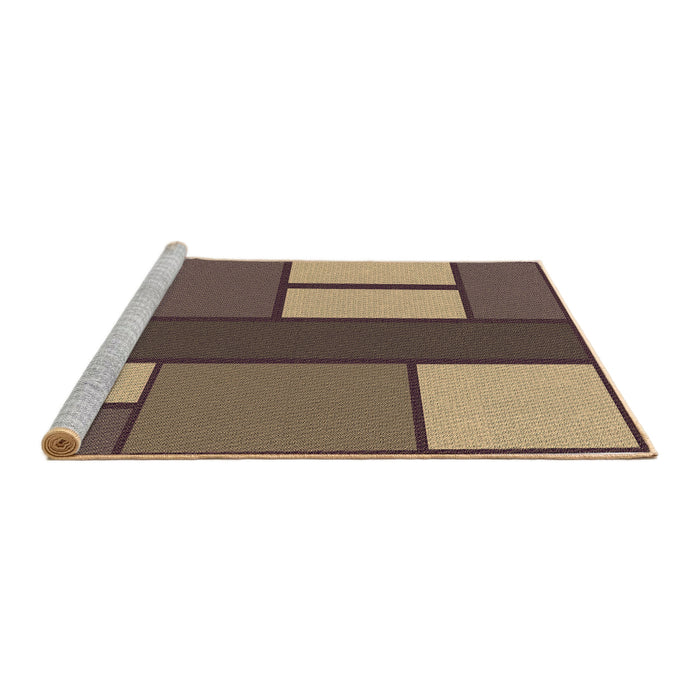 Sideview of Machine Washable Transitional Peru Brown Rug, wshpat2brn
